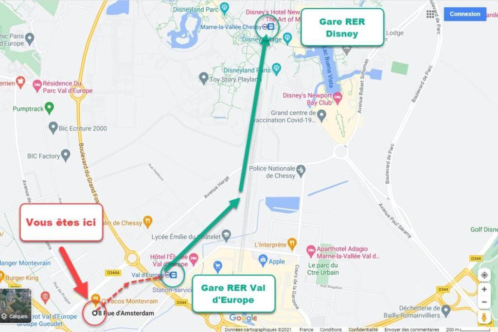 Disneyland 5 Min -Paris 35 Min -2/4 Personnes Montévrain Kültér fotó